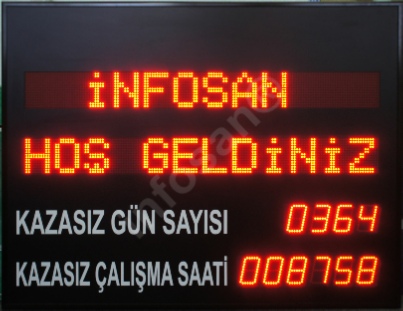 Kazasz i gn sayac, Kazasz i gn tabelas, Kazasz geen gn says panosu, kazasz geen en uzun sre, kazasz alma saati, kablosuz kumanda ile veya TCP/IP a zerinden yazlmla denetim